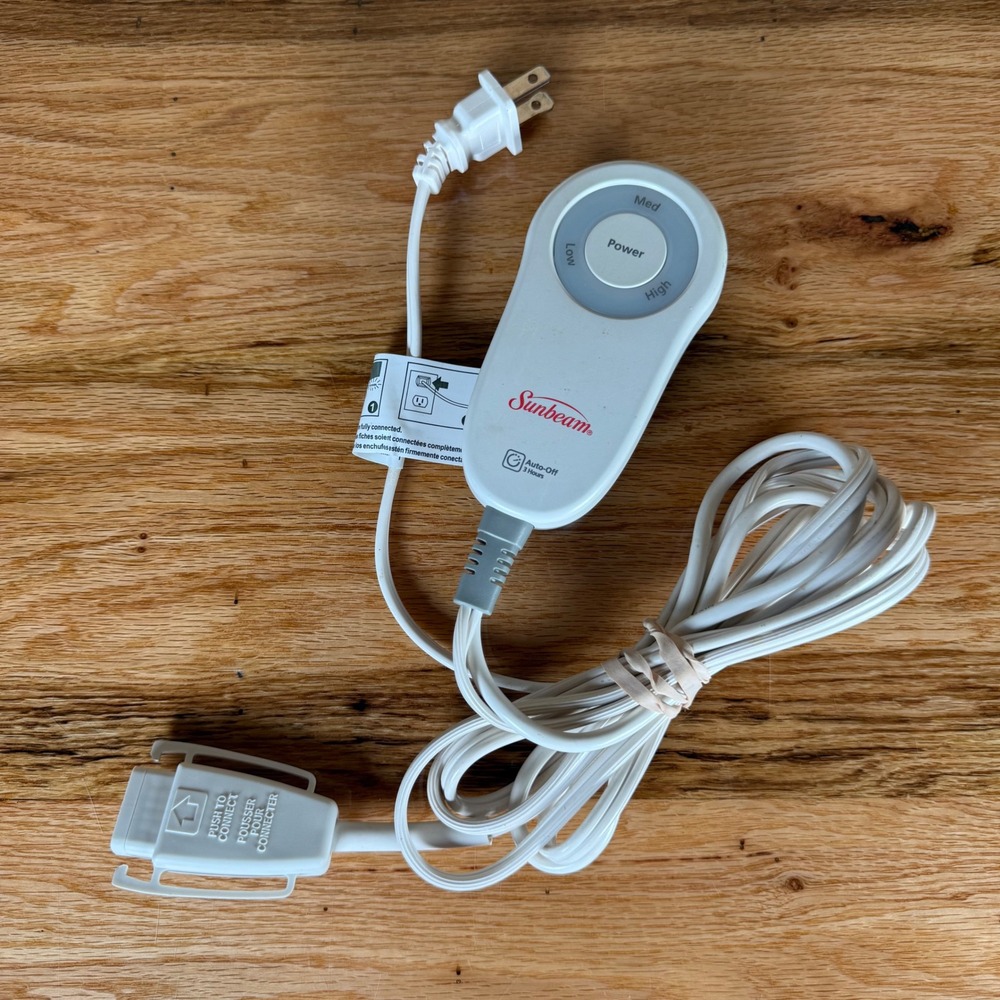 Sunbeam Electric Blanket Replacement Controller Cord M85BP E23623F 3-Pin White